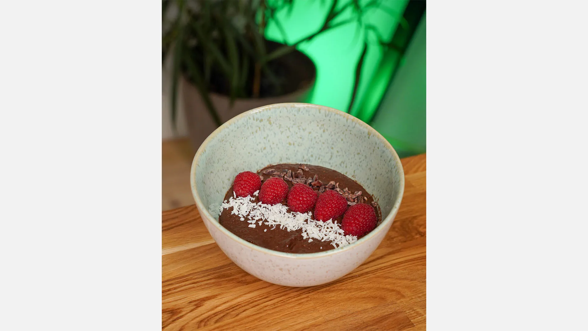 Chocolate banana bowl served in a bowl, hero