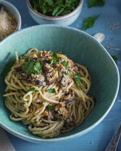 Vegane Spaghetti Carbonara Hero