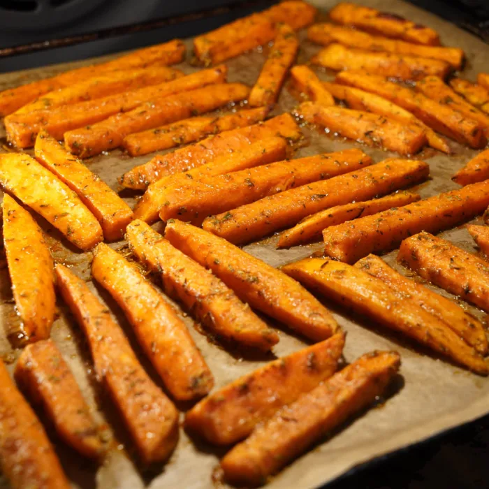 Süßkartoffelpommes im Backofen, Schritt 4