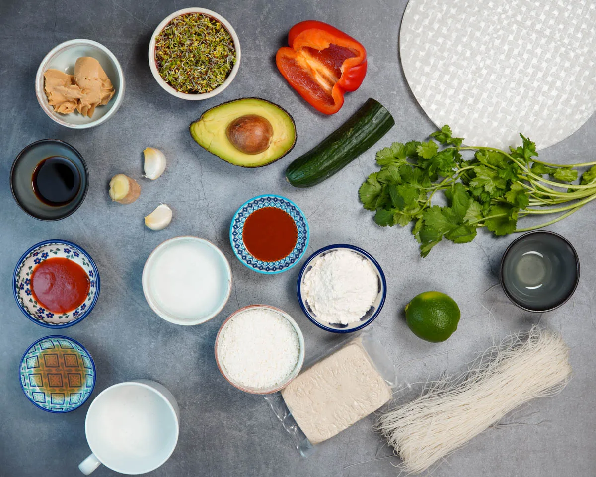 Vegane Summer Roll Zutaten