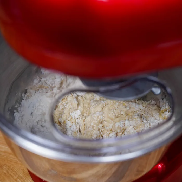 Vegan Easter braid, step 2, kneading the dough