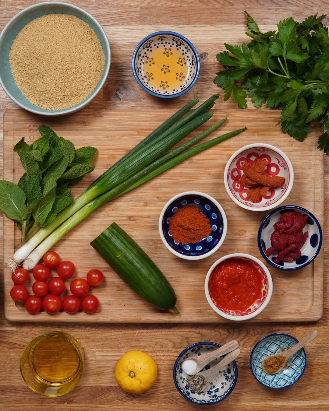 Couscous salad, seen from above