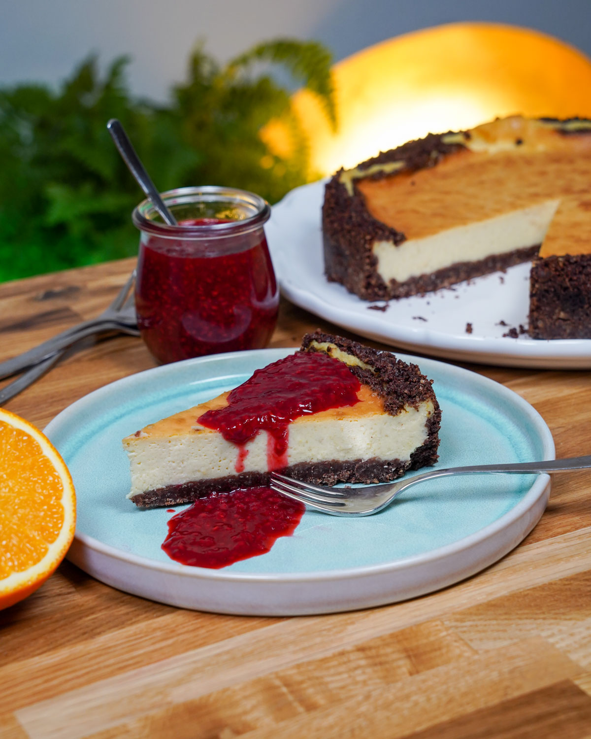 Käsekuchen mit Himbeersauce Teaser