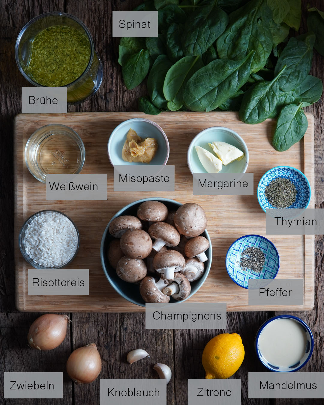 Veganes Risotto Zutaten